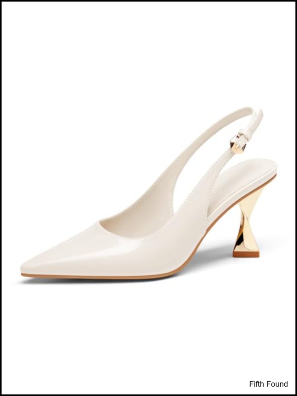 Coutgo Women's Kitten Heels Slingback Pointed Closed Toe Pumps Dress Shoes